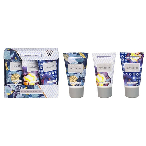 Heathcote & Ivory Vintage & Blooms pflegende Hand- und Nagelcreme 3 x 30 ml, Kosmetikset