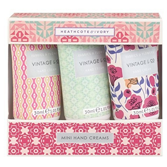 Heathcote & Ivory Vintage & Flowers Pflegecreme für Hände und Nägel 3 x 30 ml, Kosmetikset