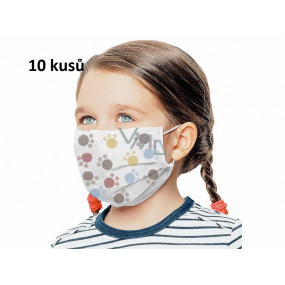 3-lagiger medizinischer Einweg-Vliesschutz, geringer Atemwiderstand für Kinder 10-teiliger weißer Pfotenabdruck