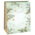 Ditipo Geschenkpapiertüte 32,4 x 10,2 x 45,5 cm Weihnachten hellgrün - Zweige, Schneeflocken