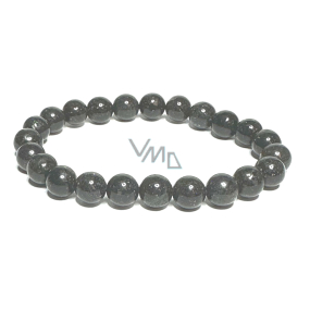 Opal schwarz Armband elastisch Naturstein, Kugel 8 mm / 16-17 cm, AAA Qualität, Glücksstein