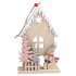 Holzhaus mit Schneemann zum Aufhängen 20 cm