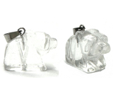 Kristallbär Anhänger Naturstein, handgeschliffene Figur 1,8 x 2,5 x 8 mm, Steine