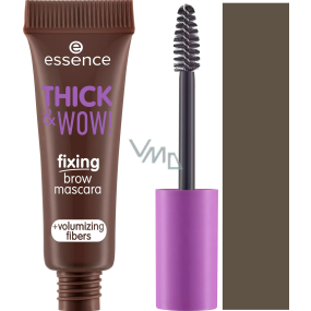 Essence Thick & Wow! augenbrauen-Mascara mit Fasern 03 Brunette Brown 6 ml
