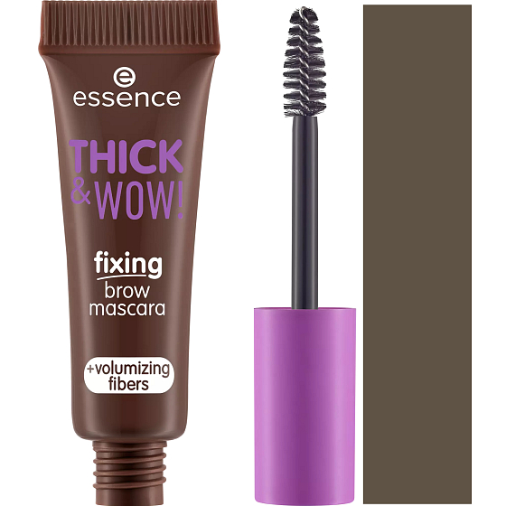 Essence Thick & Wow! augenbrauen-Mascara mit Fasern 03 Brunette Brown 6 ml