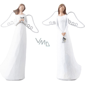 Engel im weißen Kleid mit Stern oder Herz Polyresin 115 x 200 mm Sortenmix
