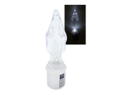 Kerze LED leuchtende Jungfrau Maria - weiß flackernde Flamme 21 cm