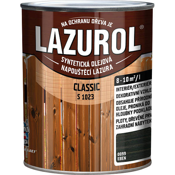 Lazurol Classic S1023 dünnfilmige Holzlasur mit Ölen, 0099 Ebenholz, 750 ml