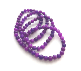 Sugilit náramek/náhrdelník elastický přírodní kámen, kulička 8 mm / 108 korálků - guma Láska • Moudrost • Pravda