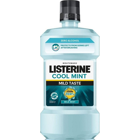 Listerine Cool Mint Mild Mundwasser mit ätherischen Ölen ohne Alkohol 500 ml