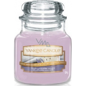 Yankee Candle Honey Lavender Gelato - Lavendeleis mit Honigduftkerze Klassisches kleines Glas 104 g