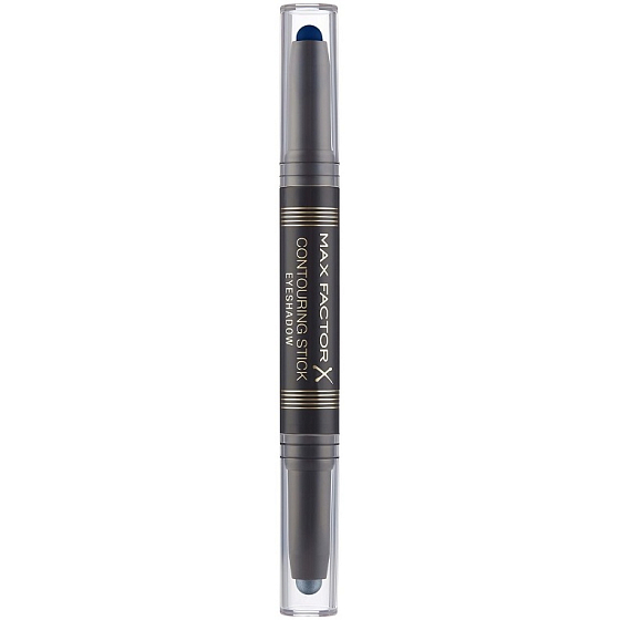 Max Factor Contouring Stick Lidschatten 2in1 cremefarbener Lidschatten in Bleistiftfarbe 03 Midnight Blue & Silver Storm 15 g