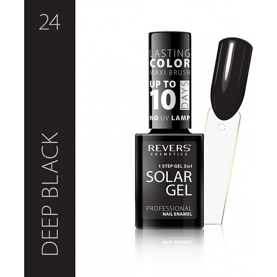 Revers Solar Gel Gel Nagellack 24 Deep Black 12 ml
