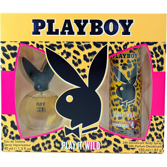 Playboy Play It Wild für Ihr Eau de Toilette für Frauen 40 ml + Deodorant Spray 150 ml, Geschenkset