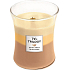 WoodWick Trilogy Golden Treats - Duftkerze mit goldenen Delikatessen, Holzdocht und Deckelglas Medium 275 g