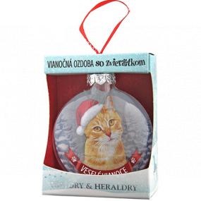 Albi Glas Weihnachtsschmuck mit Tieren - Rote Katze 7,5 cm x 8 cm x 3,6 cm