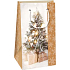Ditipo Geschenkpapiertüte 12 x 8 x 20 cm Weihnachten weiß-gold - Baum mit Geschenken