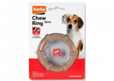 Karlie Flamingo Ring Spielzeug für Hunde Nylon Biss mit Speck Geschmack 12 cm