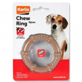 Karlie Flamingo Ring Spielzeug für Hunde Nylon Biss mit Speck Geschmack 12 cm