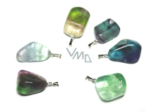 Fluorit Rainbow Tumbler Anhänger Naturstein, 2,2-3 cm, 1 Stück, Stein der Genies