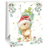 Ditipo Geschenkpapiertüte 26,4 x 13,6 x 32,7 cm Weihnachts-Teddybär mit Geschenk