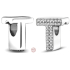 Charme Sterling Silber 925 Alphabet Buchstabe T, Perle für Armband