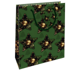 Nekupto Geschenkpapier Tasche 23 x 18 x 10 cm Weihnachten grün, Sterne