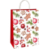 Ditipo Geschenkpapier Tasche EKO 27 x 12 x 37 cm Weihnachten weiß, Ornamente, Lebkuchen, Tannenzapfen, Zweige