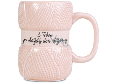 Albi Mit dir jeden Tag rosa Becher rosa gestrickt 400 ml