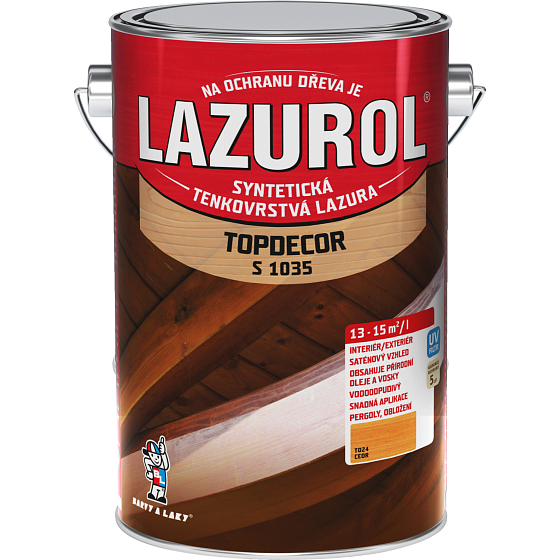 Lazurol Topdecor S1035 dünnschichtige Holzlasur T024 Zeder, 4,5 l