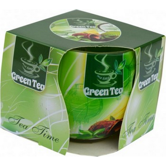 Essenzen des Lebens Teezeit Grüner Tee aromatische Kerze in Glas 100 g
