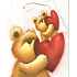 Nekupto Geschenk Papiertüte 14 x 11 x 6,5 cm Teddybär Herz 1 Stück T329 02