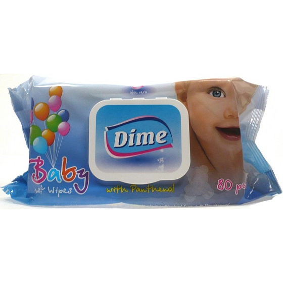 Dime Baby Feuchttücher Feuchttücher mit Clip 80 Stück