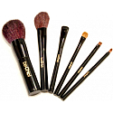 Sei schick! Travel Set, Set mit 7 Kosmetikpinseln mit natürlichen Ziegen- und synthetischen Borsten