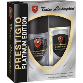 Tonino Lamborghini Prestigio Platinum Edition parfümiertes Deodorantglas für Männer 75 ml + Deodorantspray 150 ml, Kosmetikset