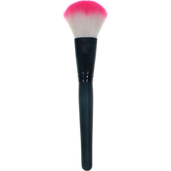 Kosmetikpinsel mit synthetischen Borsten für Puder schwarz mit weißer und rosa Spitze 30350 19 cm