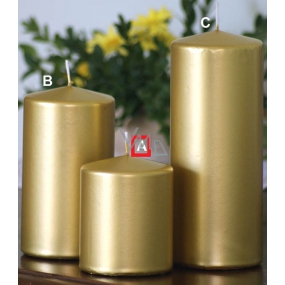 Lima Metal Serie Kerze Goldzylinder 80 x 100 mm 1 Stück