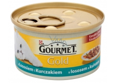 Gourmet Gold Cat Lachs- und Hühnchenstücke in Dosen für erwachsene Katzen 85 g