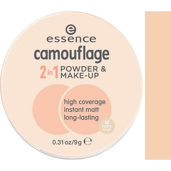 Essence Camouflage 2in1 Puder und Make-up 10 Elfenbein Beige 9 g