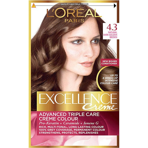 Loreal Paris Excellence Creme Haarfarbe 4,3 Braungold