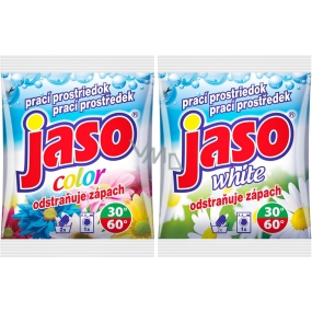 Jaso Color Waschmittel für farbige Wäsche 80 g + Weißes Waschmittel für weiße Wäsche 80 g
