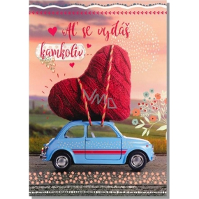 Albi Umschlag Spielkarte aus Liebe Herz auf einem Spielzeugauto Ich werde von dort für Sie 14,8 x 21 cm