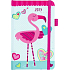 Albi Diary 2019 Tasche mit Gummiband Flamingo mit Herzen 9,5 x 15 x 1,3 cm