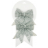 Silber Weihnachtsschleife mit Strass 12 cm 2 Stück