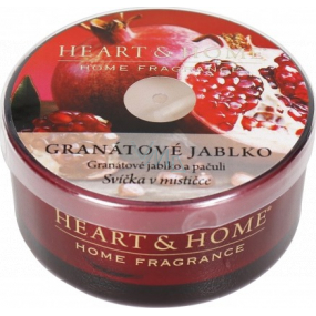 Heart & Home Granatapfel Soja Duftkerze in einer Schüssel brennt bis zu 12 Stunden 36 g