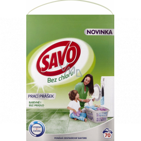 Savo Universal chlorfreies Waschpulver für Bunt- und Weißwäsche 70 Dosen 4,9 kg