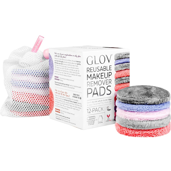 Glov Starter Set Exfoliating wiederverwendbare Tampons für verschiedene Hauttypen und Bedürfnisse 12 Stück