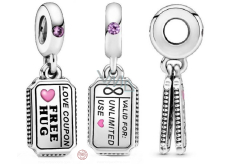 Charms Sterling Silber 925 Love Coupon Set, Liebesarmband Anhänger