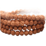 108 Mala Rudraksha přírodní náhrdelník  korálek  8mm, střapec 8cm