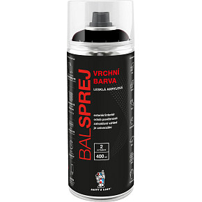 BALSPREJ obere universelle Acrylfarbe in Spray, RAL 9005 schwarzer Glanz, 400 ml